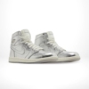 Angled front view of a full pair of Air Jordan 1