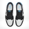 Angled front view of a full pair of Air Jordan 1