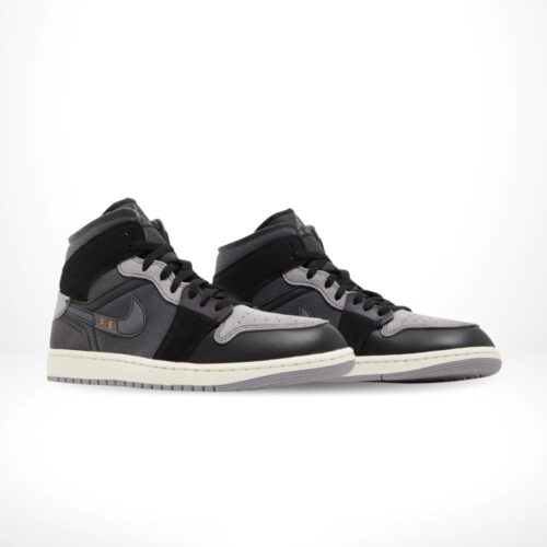 Angled front view of a full pair of Air Jordan 1