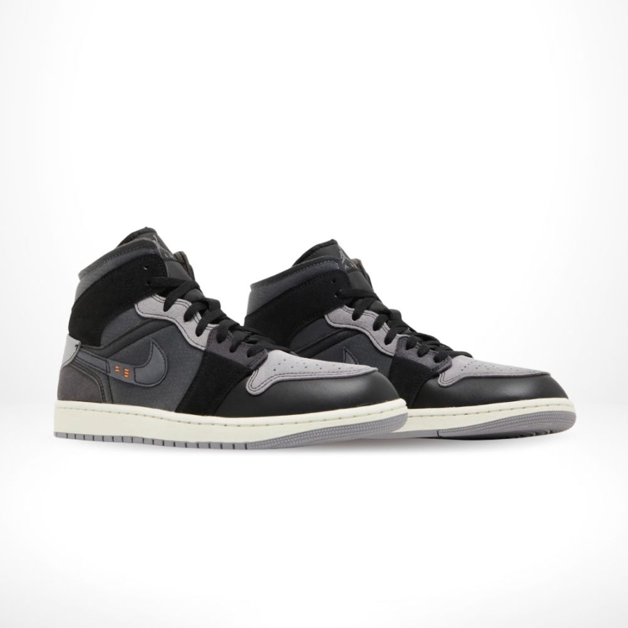 Angled front view of a full pair of Air Jordan 1