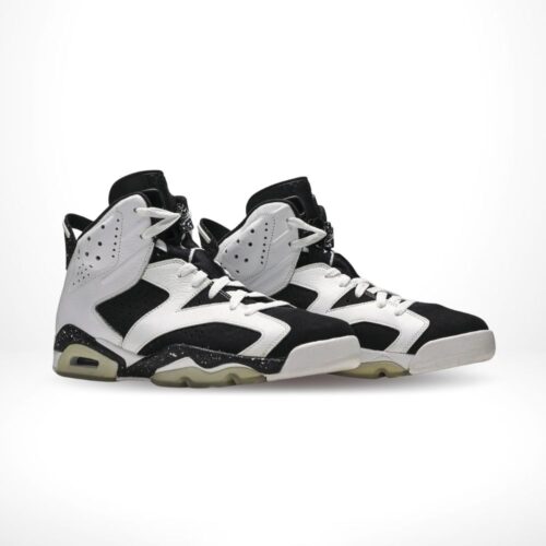 Angled front view of a full pair of Air Jordan 6