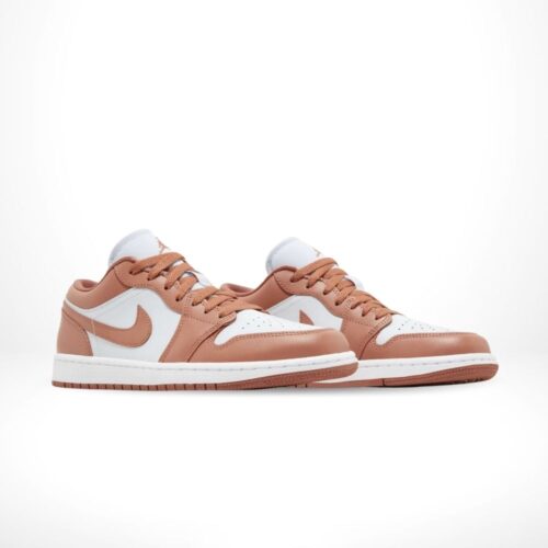 Angled front view of a full pair of Air Jordan 1