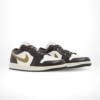 Angled front view of a full pair of Air Jordan 1