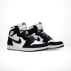 Angled front view of a full pair of Air Jordan 1