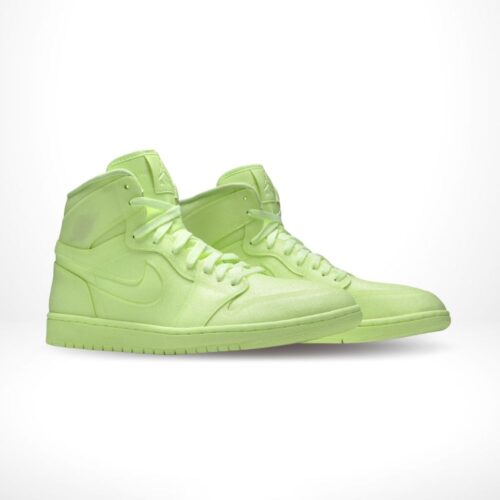 Angled front view of a full pair of Air Jordan 1