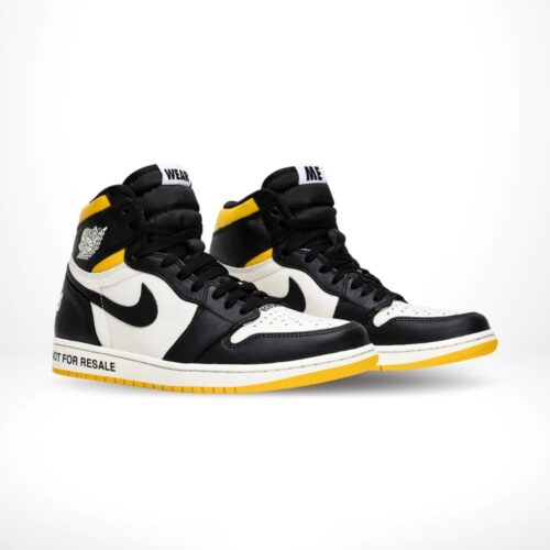 Angled front view of a full pair of Air Jordan 1