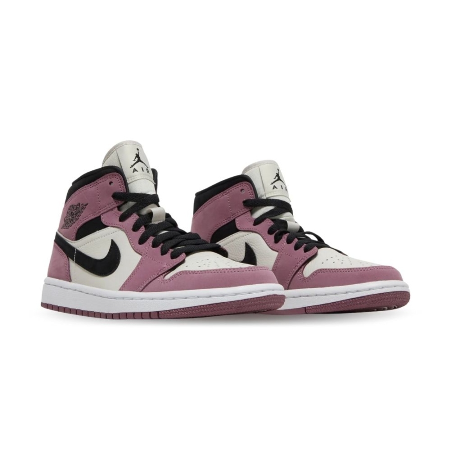 Angled front view of a full pair of Air Jordan 1