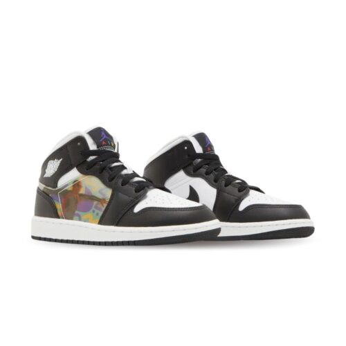 Angled front view of a full pair of Air Jordan 1