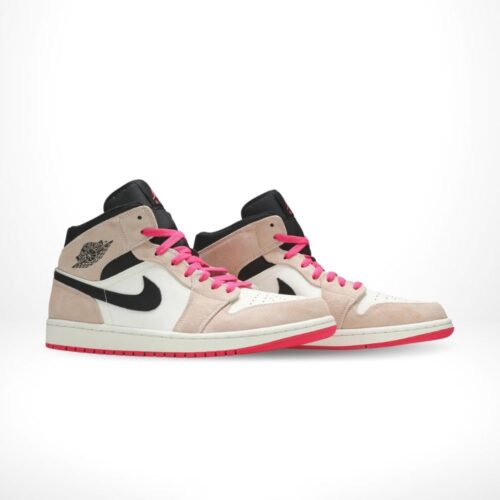 Angled front view of a full pair of Air Jordan 1