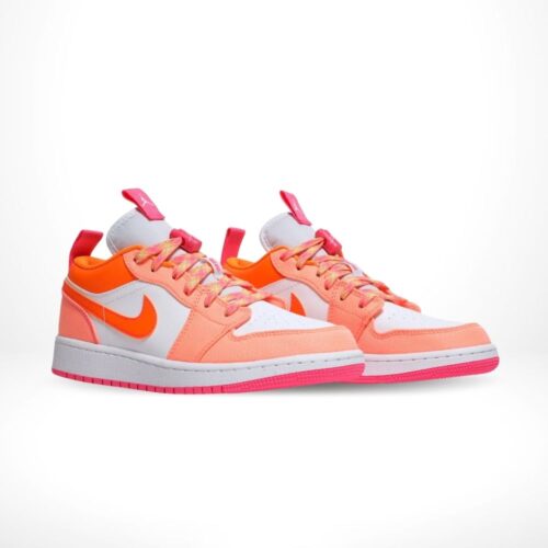 Angled front view of a full pair of Air Jordan 1