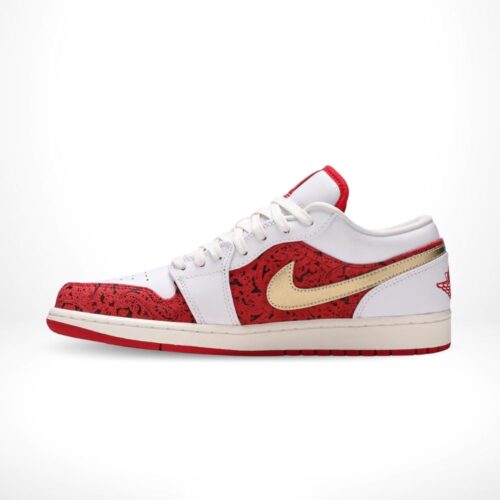 Air Jordan 1 Low Spades White University Red - Image 3