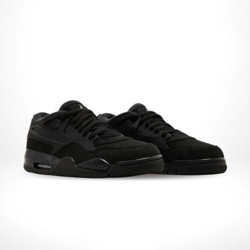 Angled front view of a full pair of Air Jordan 4