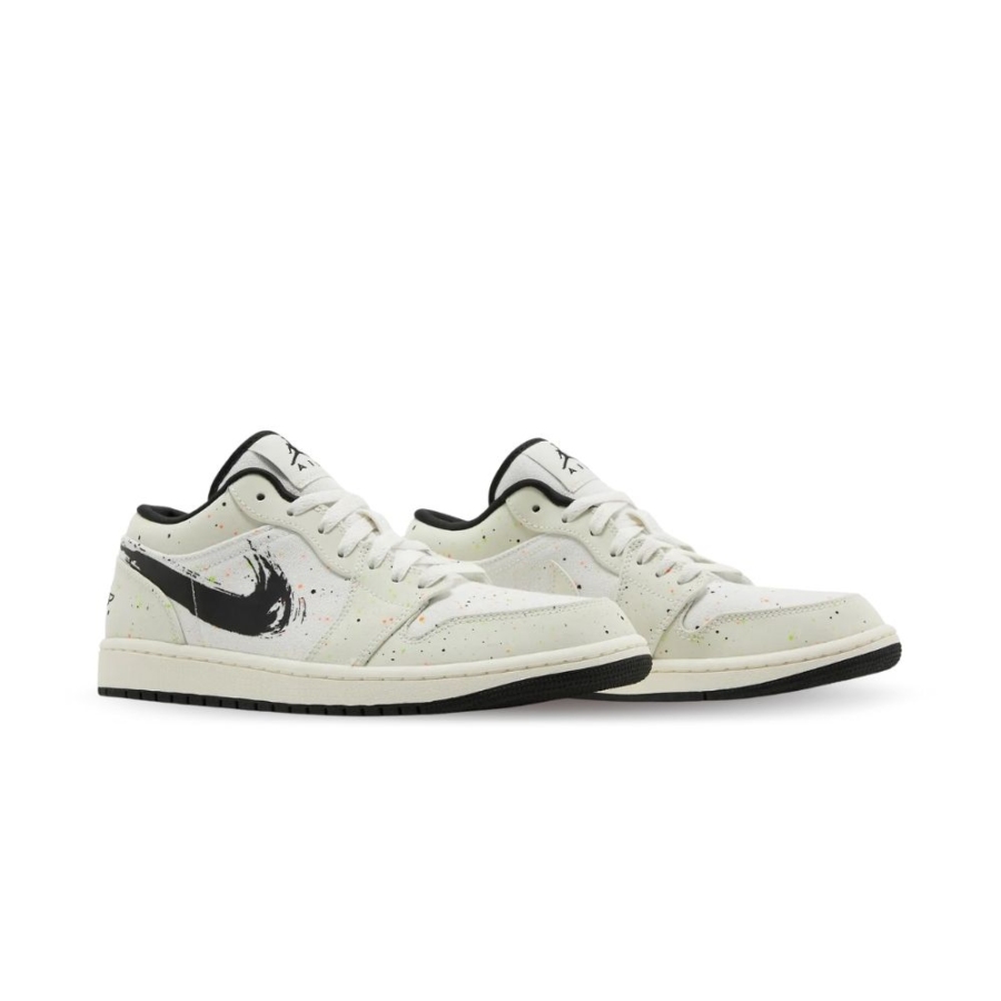 Angled front view of a full pair of Air Jordan 1
