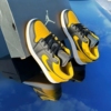 Angled front view of a full pair of Air Jordan 1