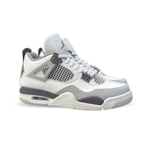 Angled front view of a full pair of Air Jordan 4