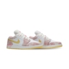 Angled front view of a full pair of Air Jordan 1