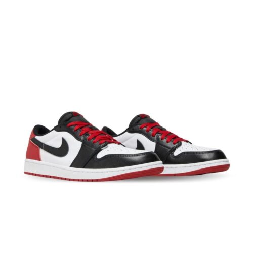 Angled front view of a full pair of Air Jordan 1