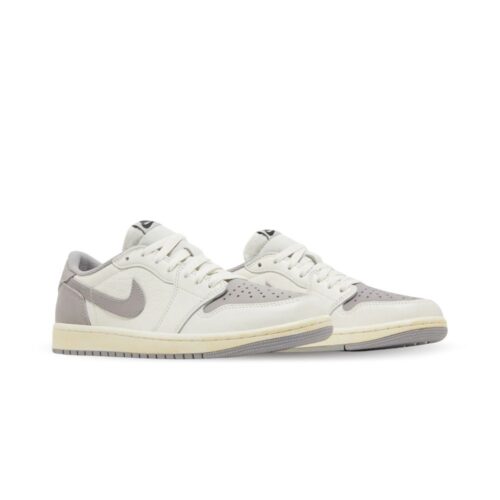 Angled front view of a full pair of Air Jordan 1