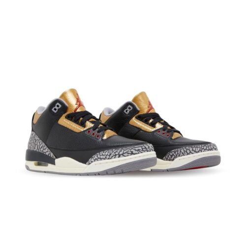 Angled front view of a full pair of Air Jordan 3