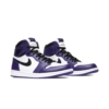 Angled front view of a full pair of Air Jordan 1