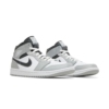Angled front view of a full pair of Air Jordan 1