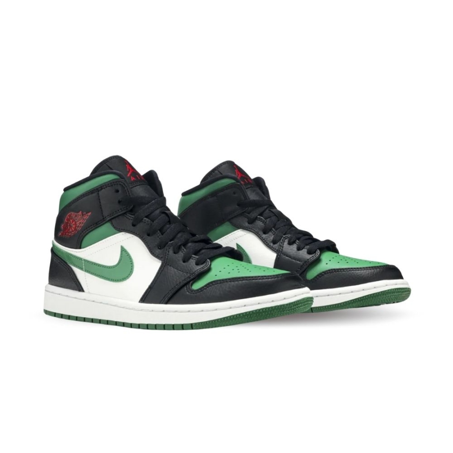 Angled front view of a full pair of Air Jordan 1