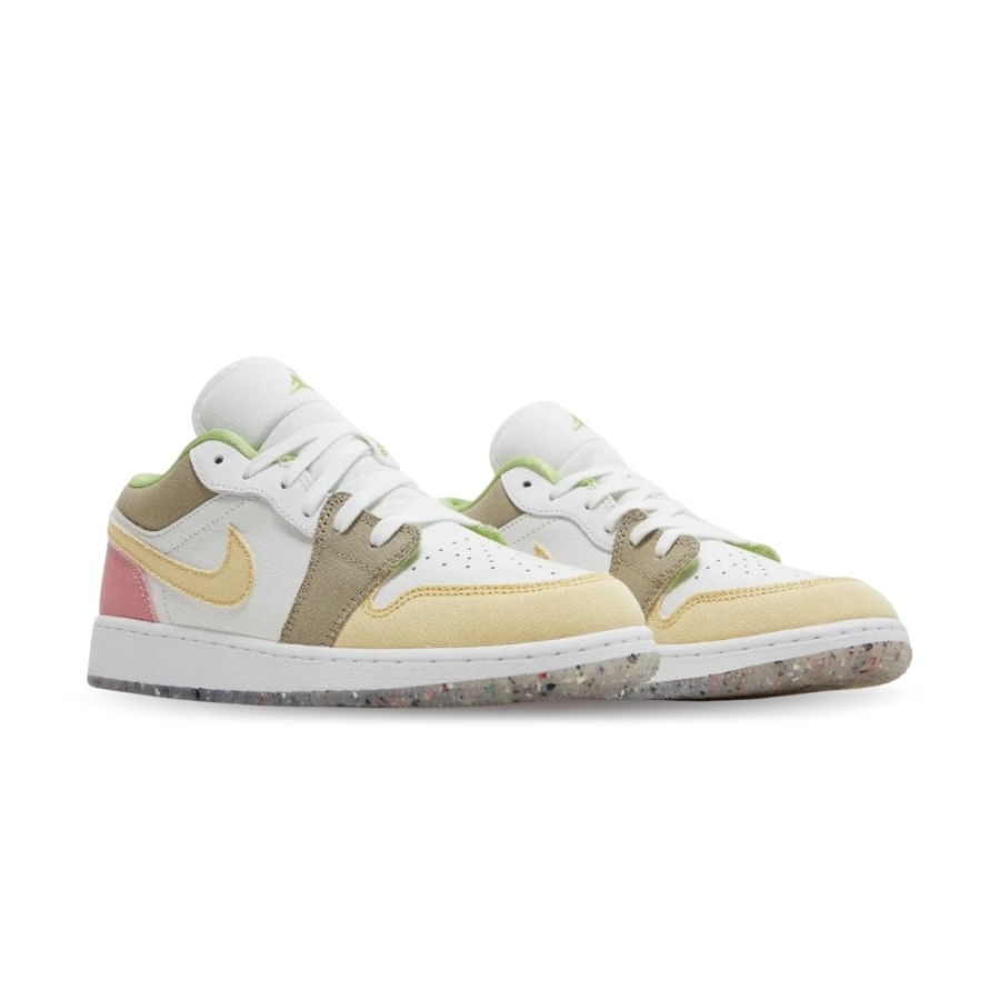 Angled front view of a full pair of Air Jordan 1