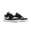 Angled front view of a full pair of Air Jordan 1