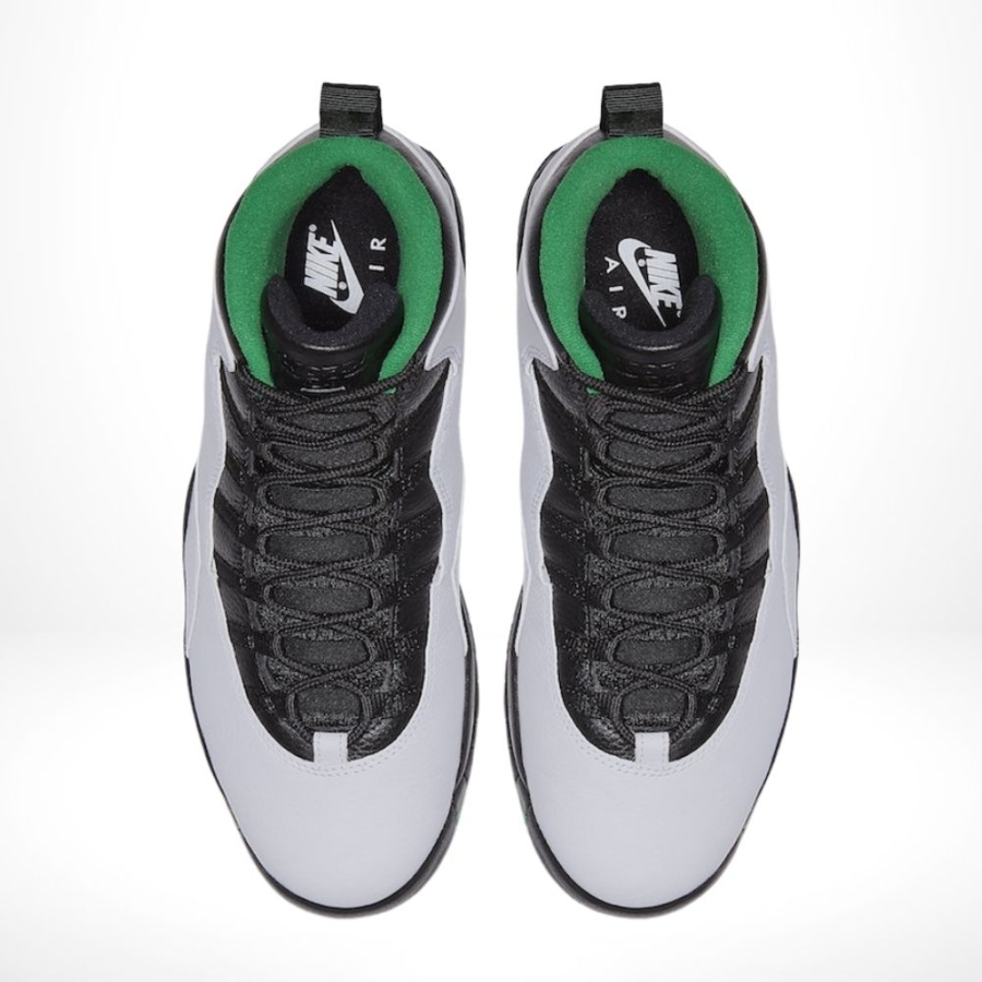 Top-down view of the Air Jordan 10