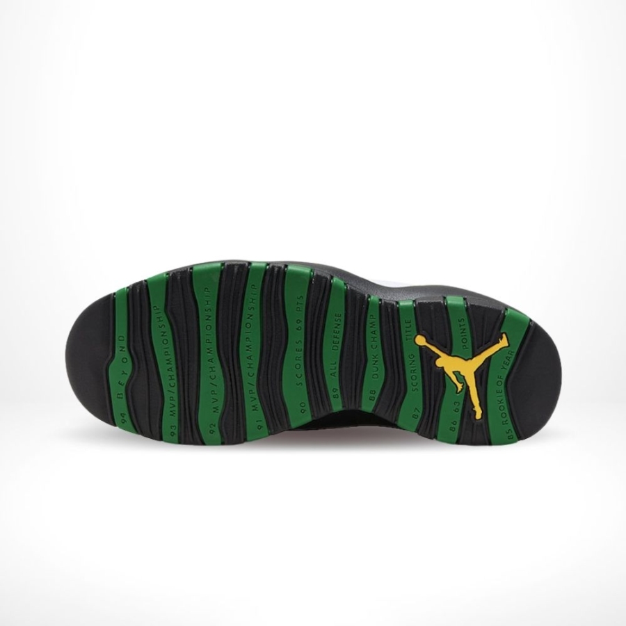 Bottom view of the Air Jordan 10