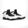 Angled front view of a full pair of Air Jordan 10