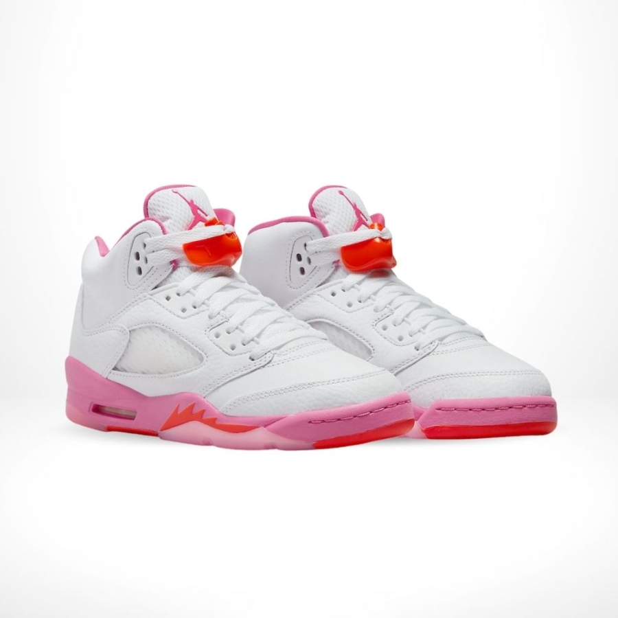Angled front view of a full pair of Air Jordan 5