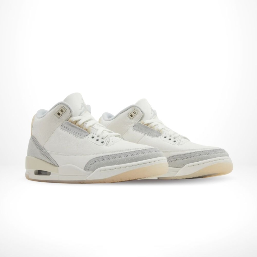 Angled front view of a full pair of Air Jordan 3