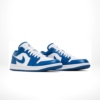 Angled front view of a full pair of Air Jordan 1