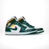 Angled front view of a full pair of Air Jordan 1