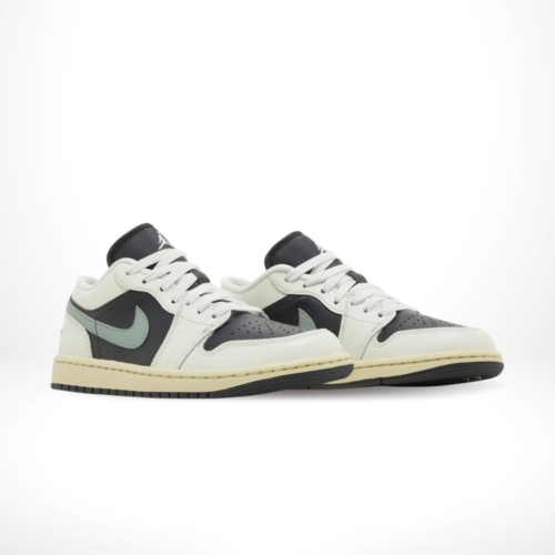 Angled front view of a full pair of Air Jordan 1