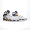 Angled front view of a full pair of Air Jordan 8
