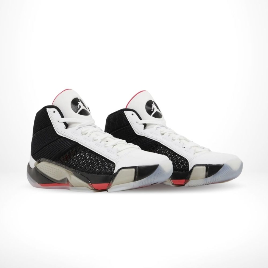 Angled front view of a full pair of Air Jordan 38