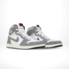 Angled front view of a full pair of Air Jordan 1