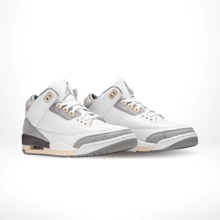 Angled front view of a full pair of Air Jordan 3
