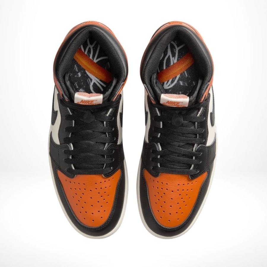 Top-down view of the Air Jordan 1