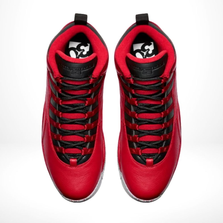 Top-down view of the Air Jordan 10