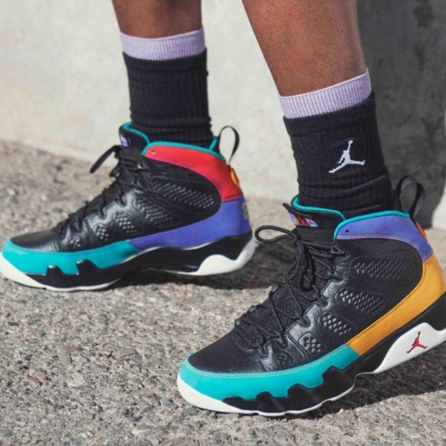 Real lifestyle image of Air Jordan 9