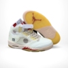 Angled front view of a full pair of Air Jordan 5