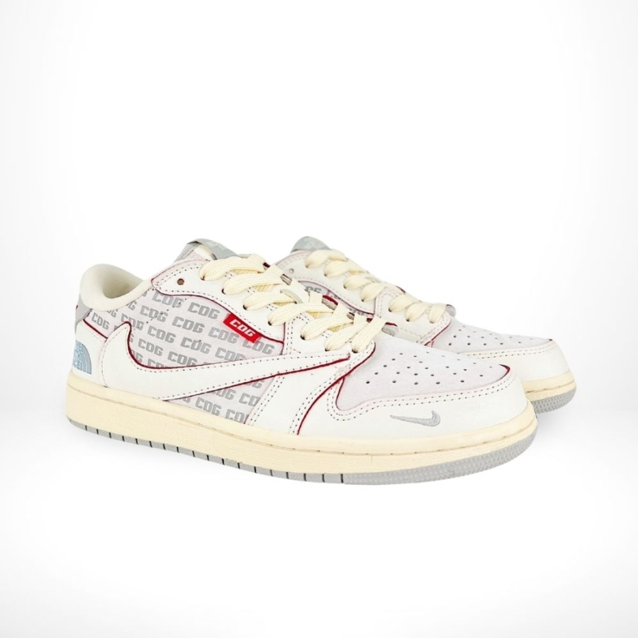 Air Jordan 1 Low x The North Face x CDG x Travis Scott Comme Des Garçons Off White Red Custom - Image 2