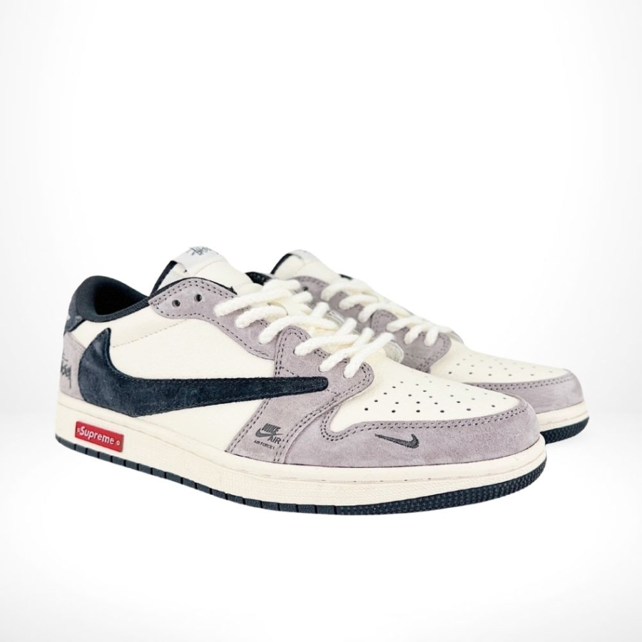 Air Jordan 1 Low x Travis Scott x Stussy x Supreme Grey White - Image 2
