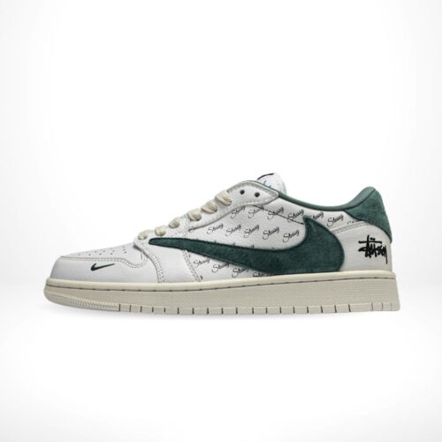 Air Jordan 1 Low x Travis Scott x Stussy Off White Green Custom - Image 3