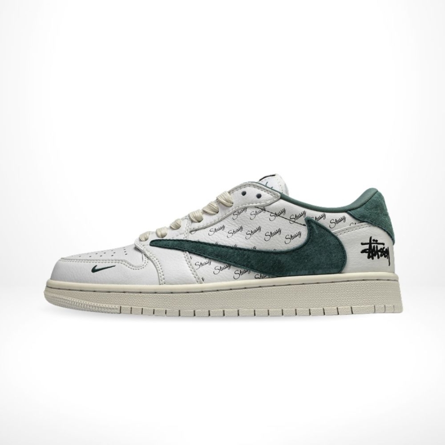 Air Jordan 1 Low x Travis Scott x Stussy Off White Green Custom - Image 3