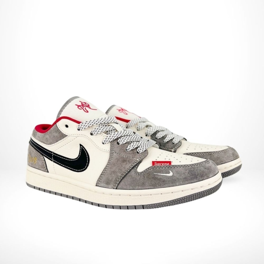 Air Jordan 1 Low x Travis Scott x Supreme Grey White - Image 2
