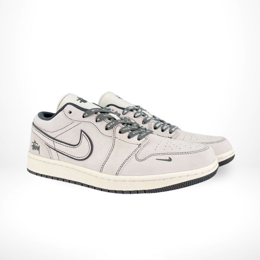 Air Jordan 1 Low x Stussy Grey Custom - Image 2